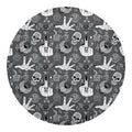 Gothic Wicca Curse Print Round Blanket