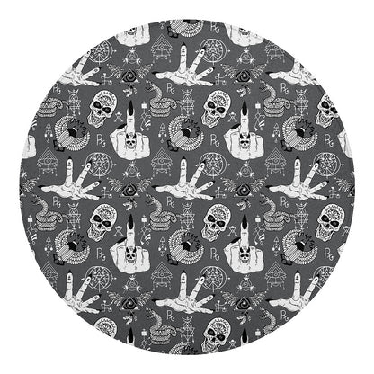 Gothic Wicca Curse Print Round Blanket