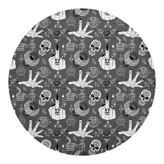 Gothic Wicca Curse Print Round Blanket