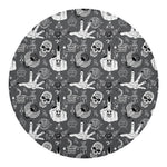 Gothic Wicca Curse Print Round Blanket