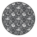 Gothic Wicca Curse Print Round Floor Mat