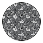 Gothic Wicca Curse Print Round Floor Mat