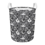 Gothic Wicca Curse Print Round Laundry Basket