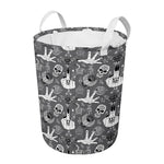 Gothic Wicca Curse Print Round Laundry Basket