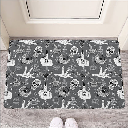 Gothic Wicca Curse Print Rubber Doormat