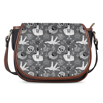 Gothic Wicca Curse Print Saddle Bag