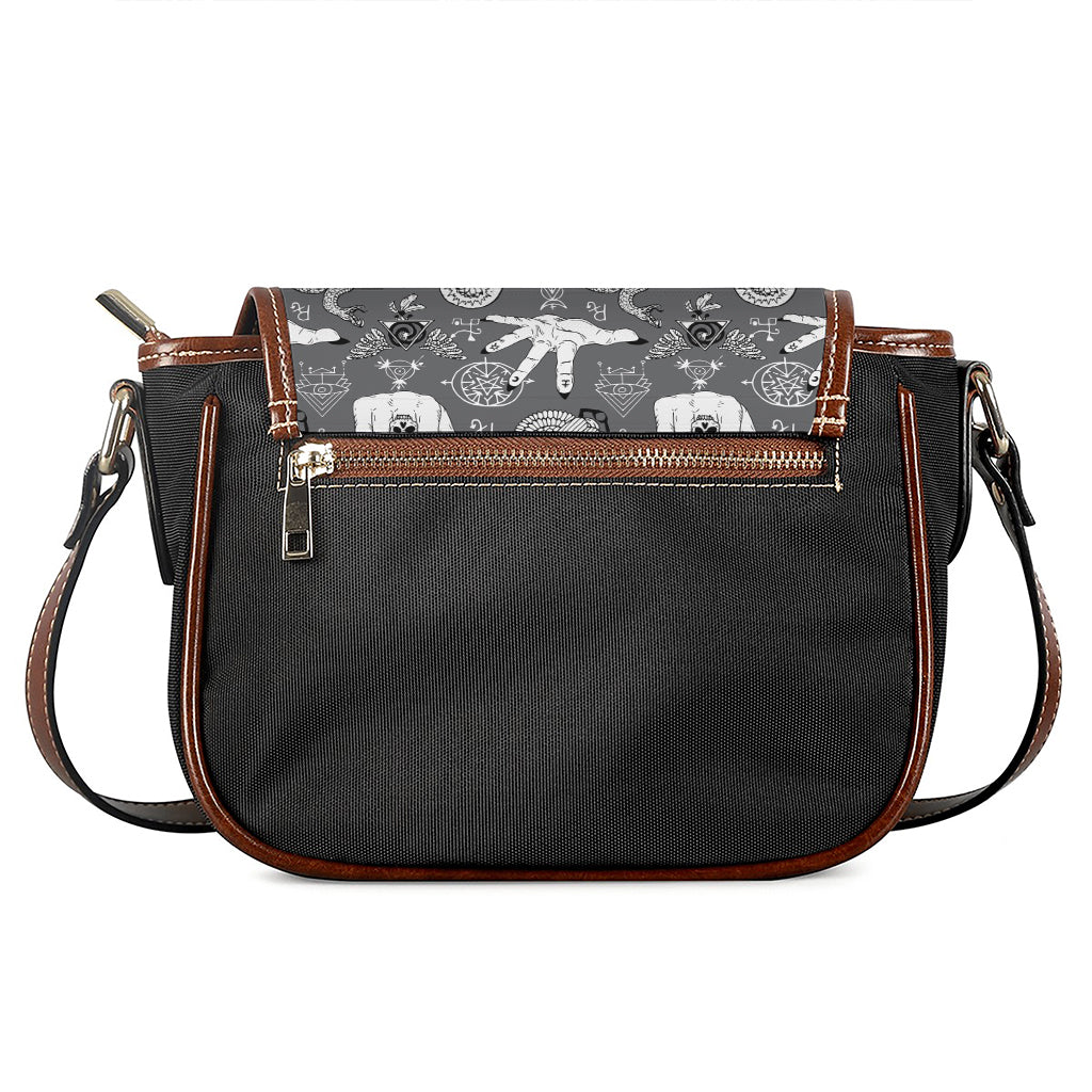 Gothic Wicca Curse Print Saddle Bag
