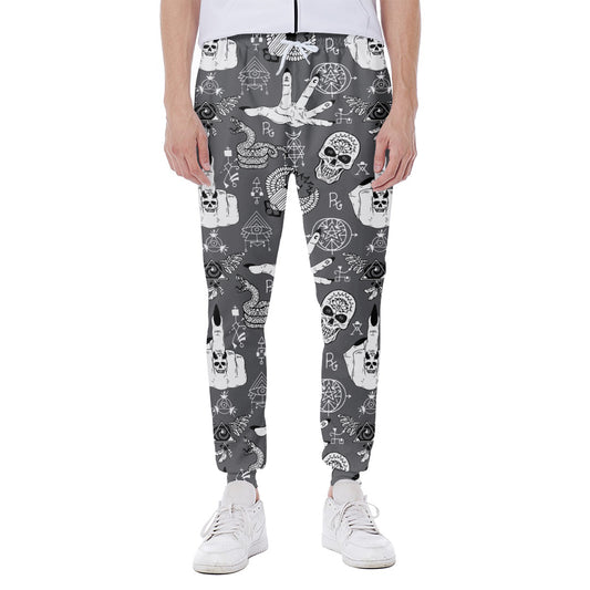 Gothic Wicca Curse Print Scuba Joggers