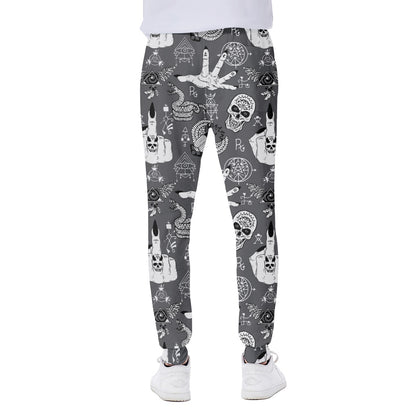 Gothic Wicca Curse Print Scuba Joggers