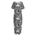Gothic Wicca Curse Print Short Sleeve Long Nightdress