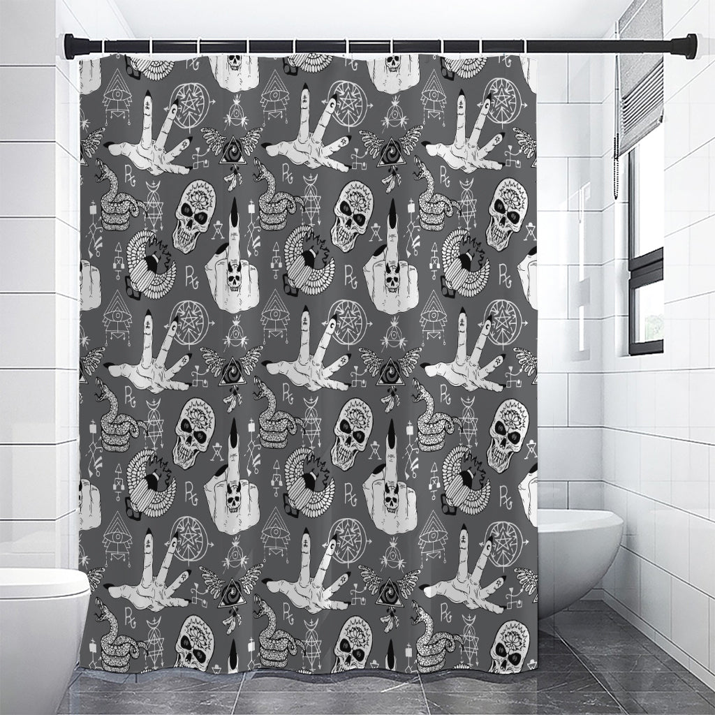 Gothic Wicca Curse Print Shower Curtain