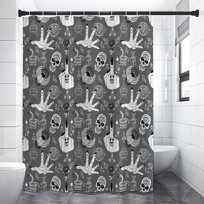 Gothic Wicca Curse Print Shower Curtain