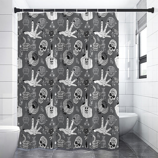 Gothic Wicca Curse Print Shower Curtain