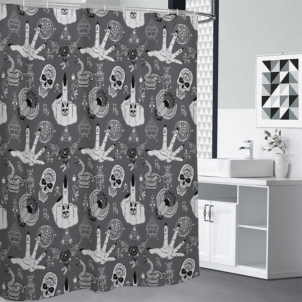 Gothic Wicca Curse Print Shower Curtain