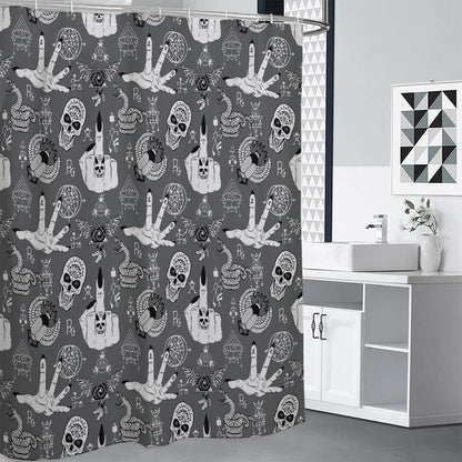 Gothic Wicca Curse Print Shower Curtain