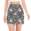 Gothic Wicca Curse Print Side Slit Mini Skirt