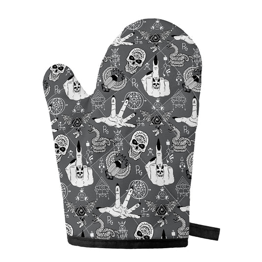 Gothic Wicca Curse Print Single Oven Mitt