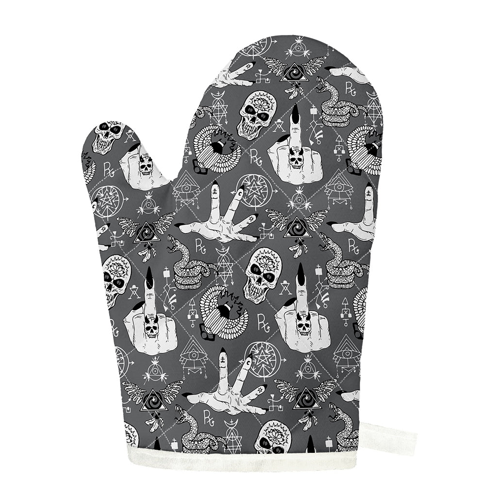 Gothic Wicca Curse Print Single Oven Mitt