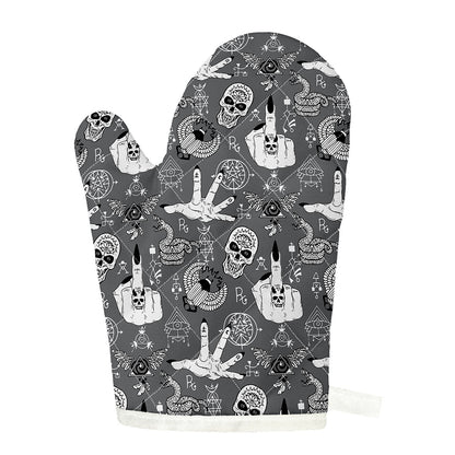 Gothic Wicca Curse Print Single Oven Mitt
