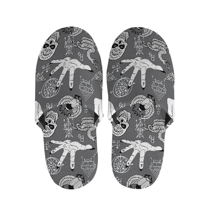 Gothic Wicca Curse Print Slippers