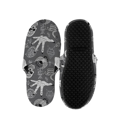 Gothic Wicca Curse Print Slippers