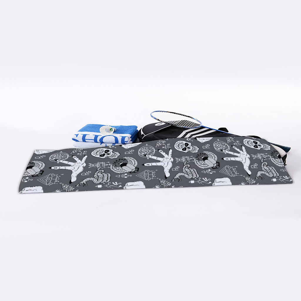 Gothic Wicca Curse Print Sports Towel