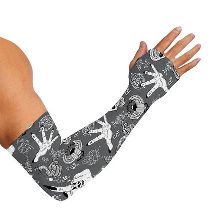 Gothic Wicca Curse Print Sun Protection Arm Sleeves