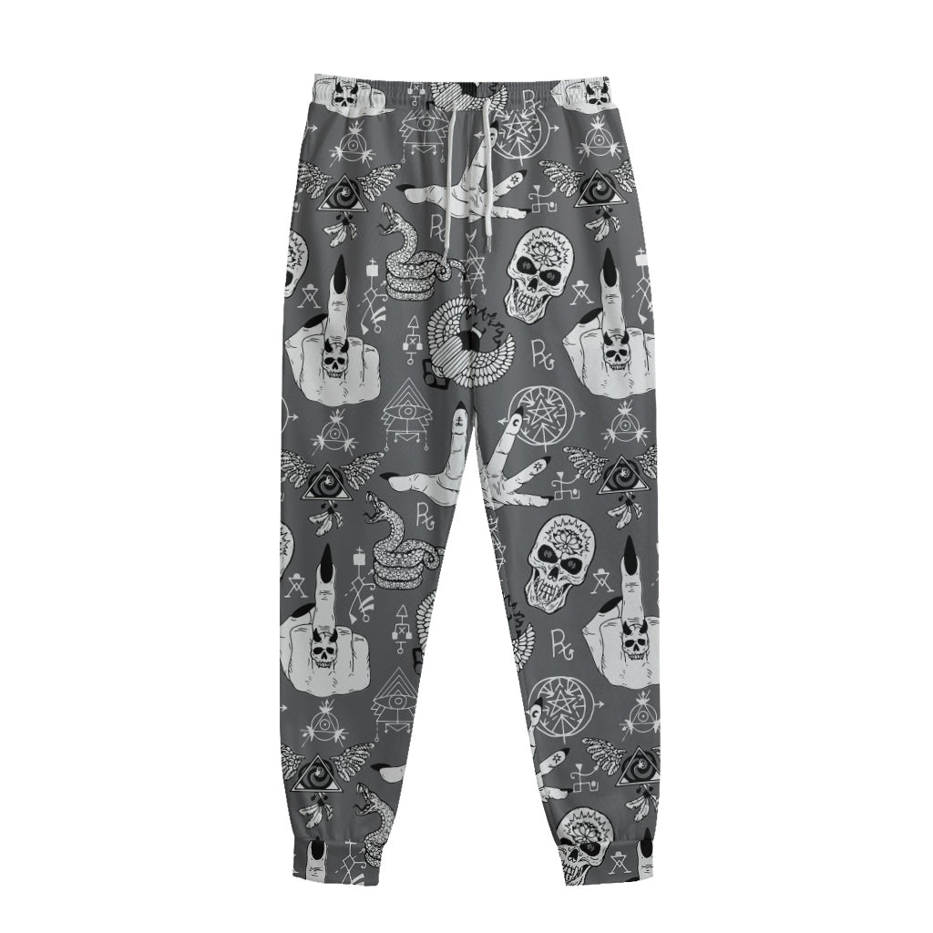 Gothic Wicca Curse Print Sweatpants