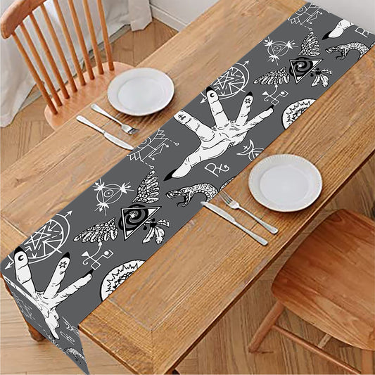 Gothic Wicca Curse Print Table Runner