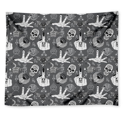 Gothic Wicca Curse Print Tapestry