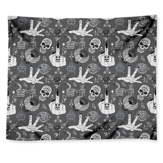 Gothic Wicca Curse Print Tapestry