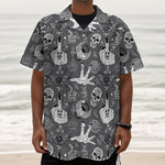 Gothic Wicca Curse Print Textured Short Sleeve Shirt