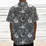 Gothic Wicca Curse Print Textured Short Sleeve Shirt