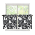 Gothic Wicca Curse Print Tier Curtains