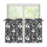 Gothic Wicca Curse Print Tier Curtains