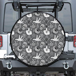 Gothic Wicca Curse Print Tire Cover