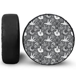 Gothic Wicca Curse Print Tire Cover