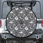 Gothic Wicca Curse Print Tire Cover With Camera Hole