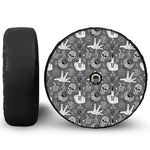 Gothic Wicca Curse Print Tire Cover With Camera Hole