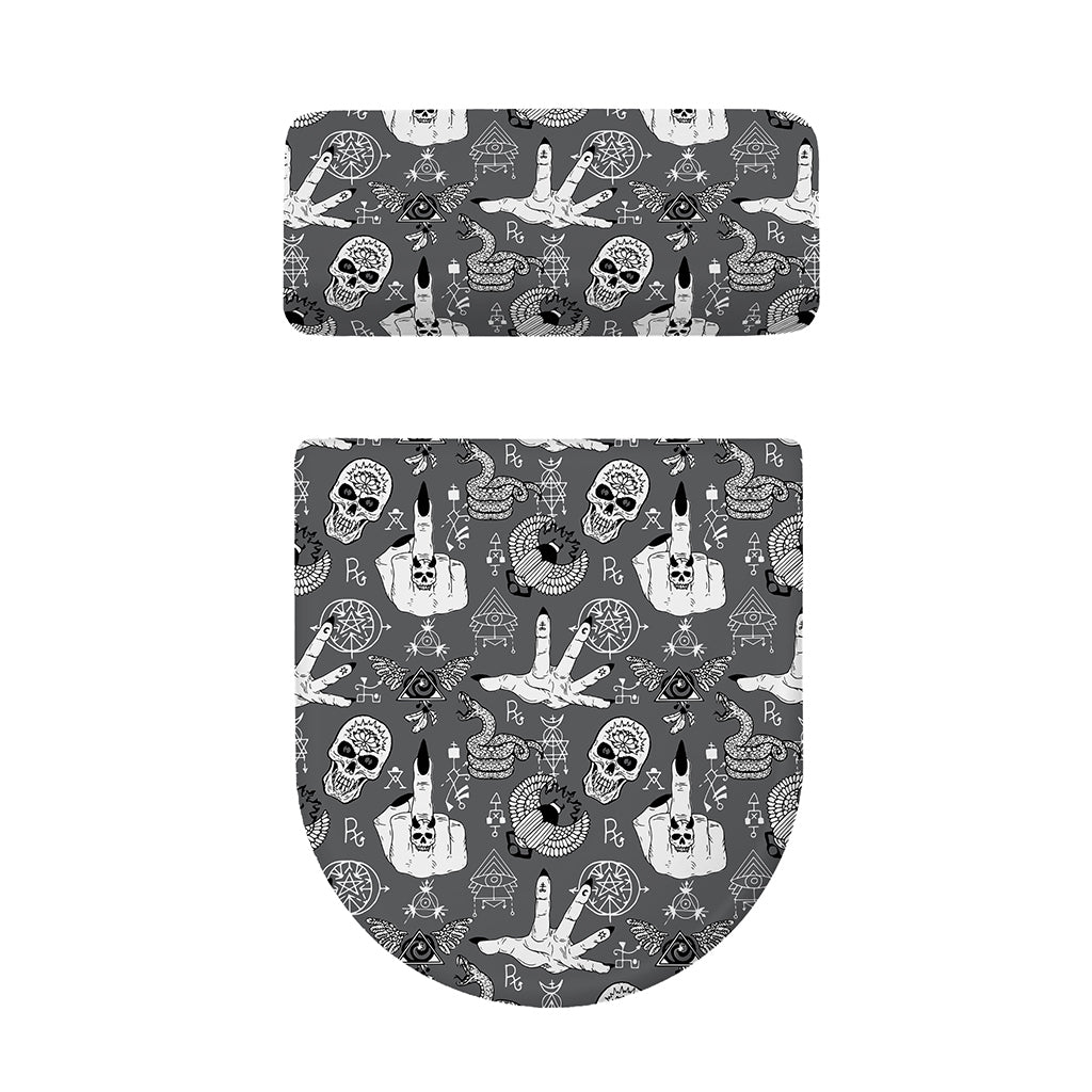 Gothic Wicca Curse Print Toilet Lid And Tank Cover Set