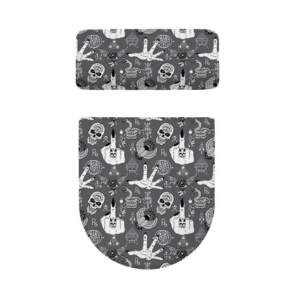 Gothic Wicca Curse Print Toilet Lid And Tank Cover Set