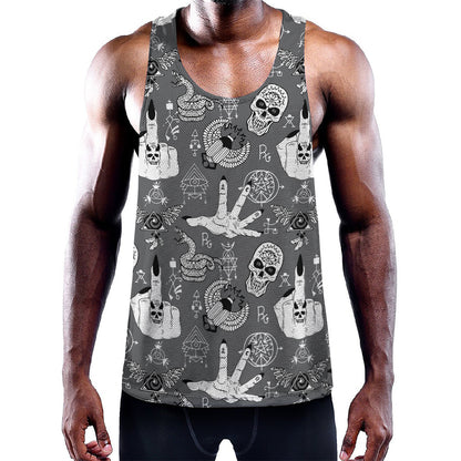 Gothic Wicca Curse Print Training Tank Top
