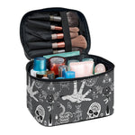 Gothic Wicca Curse Print Travel Makeup Bag