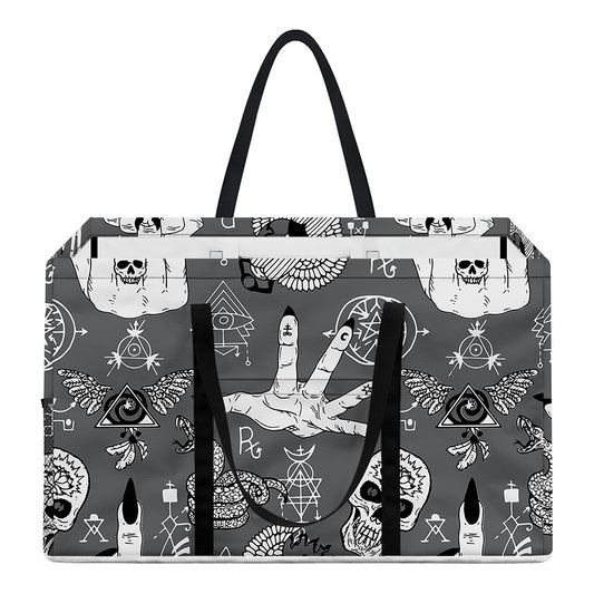 Gothic Wicca Curse Print Utility Tote Bag