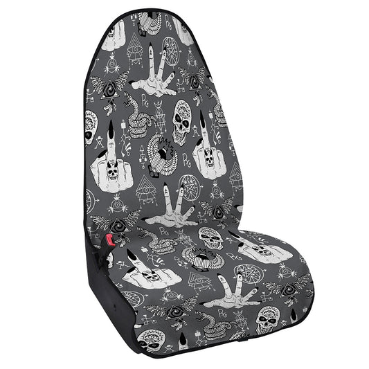 Gothic Wicca Curse Print Waterproof Car Seat Cover