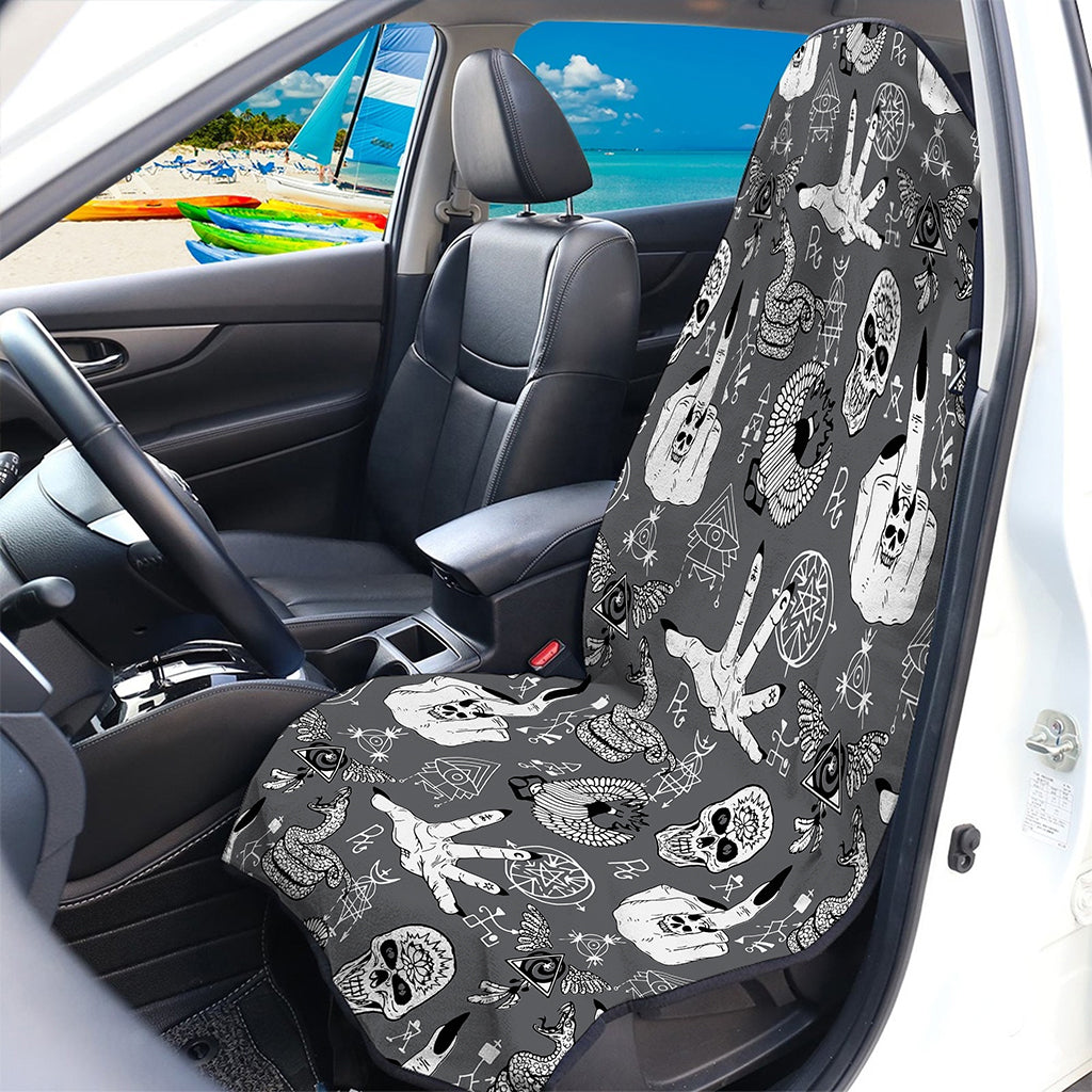 Gothic Wicca Curse Print Waterproof Car Seat Cover