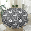 Gothic Wicca Curse Print Waterproof Round Tablecloth