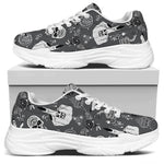 Gothic Wicca Curse Print White Chunky Shoes