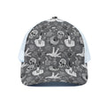 Gothic Wicca Curse Print White Mesh Trucker Hat
