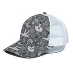 Gothic Wicca Curse Print White Mesh Trucker Cap